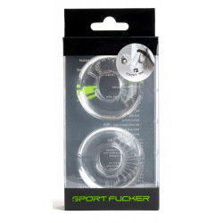 Sport Fucker Lot de 2 Cockrings souples Stacker 20 mm Transparents